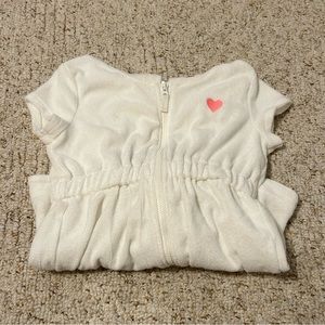 Lot of two Carter's White Hooded Swim Coverup with Pink Accent